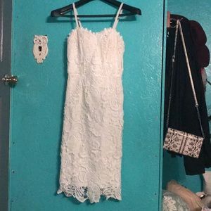 Crocheted Lace Midi Dress